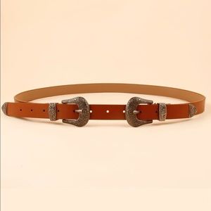 SHEIN Plus Size Western Double Buckle Belt